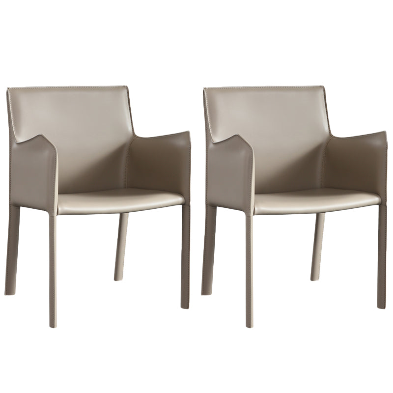 Modern Metal Dining Room Chairs Arm Leather Dining Chair for Restaurant Use (Set of 2) Brown Clearhalo ' kitchen&dining_furn' 'Dining Chairs' 'Dining Tables & Seating' 'dining_chair' 'furn' 'furn_dining_chair' 'Furniture' 'furniture_dining_chair' 'Kitchen & Dining Furniture' 'kitchen' 3969188