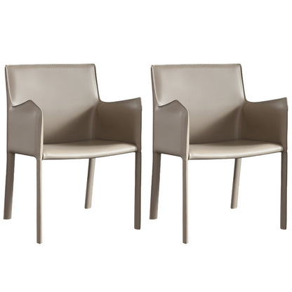 Modern Metal Dining Room Chairs Arm Leather Dining Chair for Restaurant Use (Set of 2) Brown Clearhalo ' kitchen&dining_furn' 'Dining Chairs' 'Dining Tables & Seating' 'dining_chair' 'furn' 'furn_dining_chair' 'Furniture' 'furniture_dining_chair' 'Kitchen & Dining Furniture' 'kitchen' 3969188