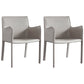 Modern Metal Dining Room Chairs Arm Leather Dining Chair for Restaurant Use (Set of 2) Light Khaki Clearhalo ' kitchen&dining_furn' 'Dining Chairs' 'Dining Tables & Seating' 'dining_chair' 'furn' 'furn_dining_chair' 'Furniture' 'furniture_dining_chair' 'Kitchen & Dining Furniture' 'kitchen' 3969192