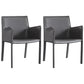 Modern Metal Dining Room Chairs Arm Leather Dining Chair for Restaurant Use (Set of 2) Grey Clearhalo ' kitchen&dining_furn' 'Dining Chairs' 'Dining Tables & Seating' 'dining_chair' 'furn' 'furn_dining_chair' 'Furniture' 'furniture_dining_chair' 'Kitchen & Dining Furniture' 'kitchen' 3969194