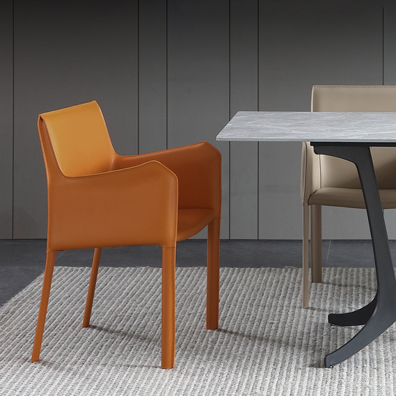 Modern Metal Dining Room Chairs Arm Leather Dining Chair for Restaurant Use (Set of 2) Clearhalo ' kitchen&dining_furn' 'Dining Chairs' 'Dining Tables & Seating' 'dining_chair' 'furn' 'furn_dining_chair' 'Furniture' 'furniture_dining_chair' 'Kitchen & Dining Furniture' 'kitchen' 3969201