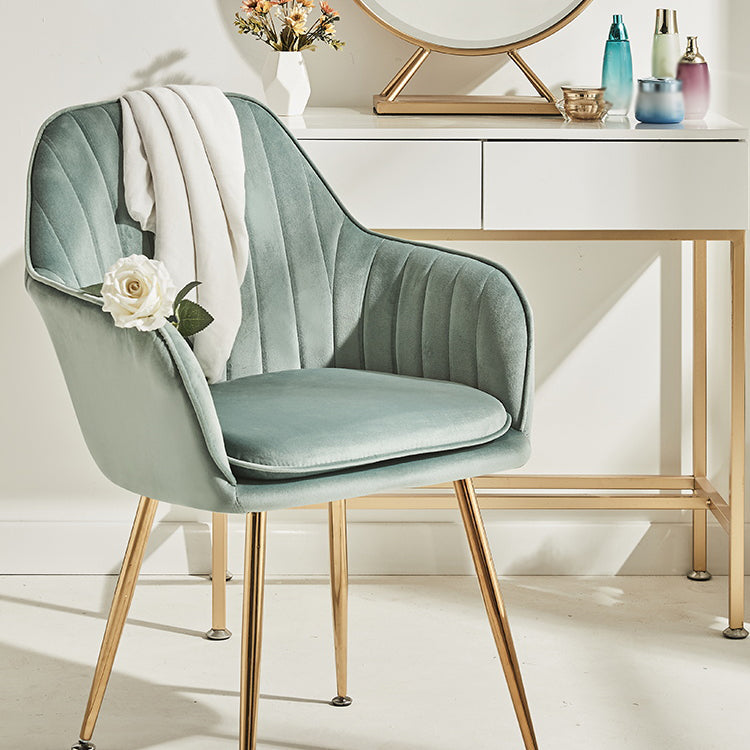 Scandinavian Style Dining Chair Metal Home Cushioned Solid Back Chair with Arm Clearhalo ' kitchen&dining_furn' 'Dining Chairs' 'Dining Tables & Seating' 'dining_chair' 'furn' 'furn_dining_chair' 'Furniture' 'furniture_dining_chair' 'Kitchen & Dining Furniture' 'kitchen' 3969203