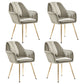 Scandinavian Style Dining Chair Metal Home Cushioned Solid Back Chair with Arm Light Gray 4 Piece Set Clearhalo ' kitchen&dining_furn' 'Dining Chairs' 'Dining Tables & Seating' 'dining_chair' 'furn' 'furn_dining_chair' 'Furniture' 'furniture_dining_chair' 'Kitchen & Dining Furniture' 'kitchen' 3969208
