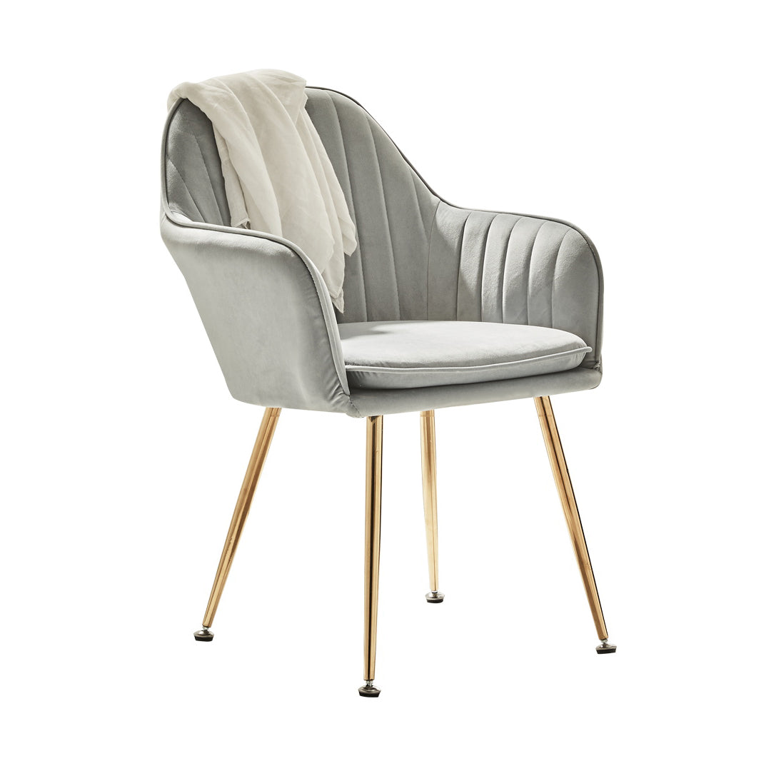 Scandinavian Style Dining Chair Metal Home Cushioned Solid Back Chair with Arm Clearhalo ' kitchen&dining_furn' 'Dining Chairs' 'Dining Tables & Seating' 'dining_chair' 'furn' 'furn_dining_chair' 'Furniture' 'furniture_dining_chair' 'Kitchen & Dining Furniture' 'kitchen' 3969211