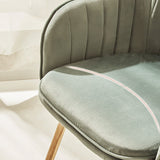 Scandinavian Style Dining Chair Metal Home Cushioned Solid Back Chair with Arm Clearhalo ' kitchen&dining_furn' 'Dining Chairs' 'Dining Tables & Seating' 'dining_chair' 'furn' 'furn_dining_chair' 'Furniture' 'furniture_dining_chair' 'Kitchen & Dining Furniture' 'kitchen' 3969213