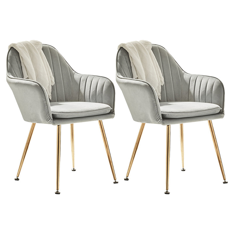 Scandinavian Style Dining Chair Metal Home Cushioned Solid Back Chair with Arm Light Blue 2 Piece Set Clearhalo ' kitchen&dining_furn' 'Dining Chairs' 'Dining Tables & Seating' 'dining_chair' 'furn' 'furn_dining_chair' 'Furniture' 'furniture_dining_chair' 'Kitchen & Dining Furniture' 'kitchen' 3969218