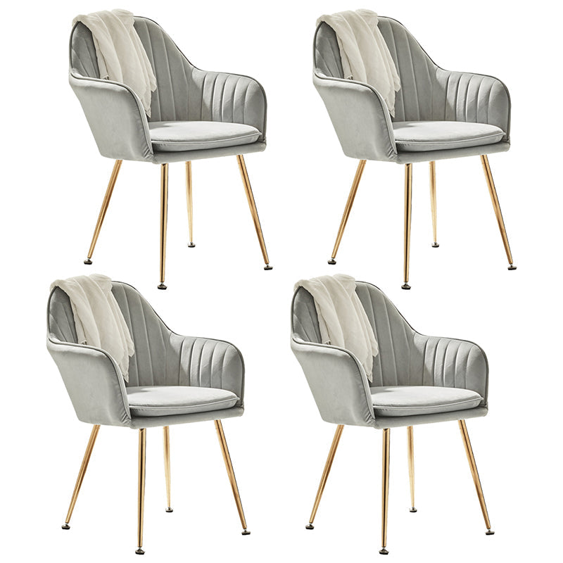 Scandinavian Style Dining Chair Metal Home Cushioned Solid Back Chair with Arm Light Blue 4 Piece Set Clearhalo ' kitchen&dining_furn' 'Dining Chairs' 'Dining Tables & Seating' 'dining_chair' 'furn' 'furn_dining_chair' 'Furniture' 'furniture_dining_chair' 'Kitchen & Dining Furniture' 'kitchen' 3969220