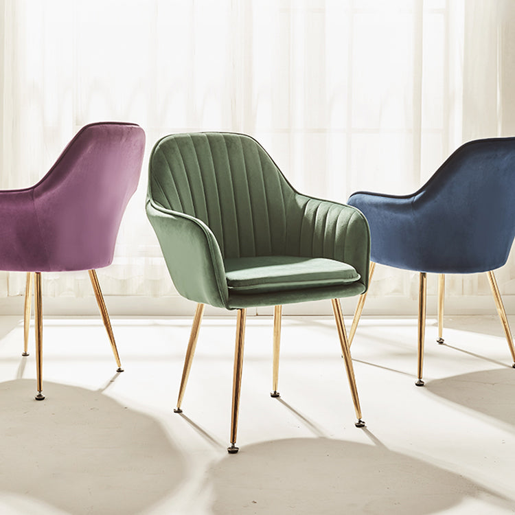 Scandinavian Style Dining Chair Metal Home Cushioned Solid Back Chair with Arm Clearhalo ' kitchen&dining_furn' 'Dining Chairs' 'Dining Tables & Seating' 'dining_chair' 'furn' 'furn_dining_chair' 'Furniture' 'furniture_dining_chair' 'Kitchen & Dining Furniture' 'kitchen' 3969221