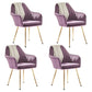 Scandinavian Style Dining Chair Metal Home Cushioned Solid Back Chair with Arm Purple 4 Piece Set Clearhalo ' kitchen&dining_furn' 'Dining Chairs' 'Dining Tables & Seating' 'dining_chair' 'furn' 'furn_dining_chair' 'Furniture' 'furniture_dining_chair' 'Kitchen & Dining Furniture' 'kitchen' 3969224