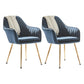 Scandinavian Style Dining Chair Metal Home Cushioned Solid Back Chair with Arm Dark Blue 2 Piece Set Clearhalo ' kitchen&dining_furn' 'Dining Chairs' 'Dining Tables & Seating' 'dining_chair' 'furn' 'furn_dining_chair' 'Furniture' 'furniture_dining_chair' 'Kitchen & Dining Furniture' 'kitchen' 3969229