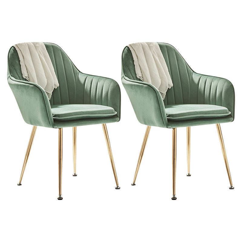 Scandinavian Style Dining Chair Metal Home Cushioned Solid Back Chair with Arm Blackish Green 2 Piece Set Clearhalo ' kitchen&dining_furn' 'Dining Chairs' 'Dining Tables & Seating' 'dining_chair' 'furn' 'furn_dining_chair' 'Furniture' 'furniture_dining_chair' 'Kitchen & Dining Furniture' 'kitchen' 3969232