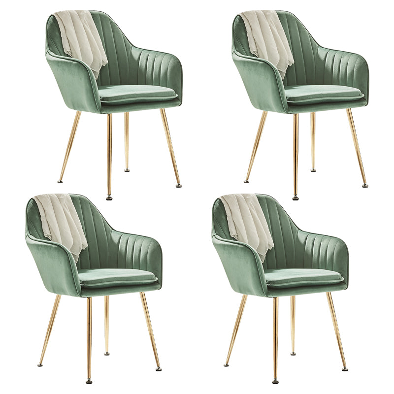 Scandinavian Style Dining Chair Metal Home Cushioned Solid Back Chair with Arm Blackish Green 4 Piece Set Clearhalo ' kitchen&dining_furn' 'Dining Chairs' 'Dining Tables & Seating' 'dining_chair' 'furn' 'furn_dining_chair' 'Furniture' 'furniture_dining_chair' 'Kitchen & Dining Furniture' 'kitchen' 3969233