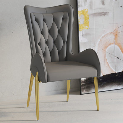 Nordic Style Metal Dining Room Armchairs Wingback Side Chair for Home Use Grey 1 Piece Clearhalo ' kitchen&dining_furn' 'Dining Chairs' 'Dining Tables & Seating' 'dining_chair' 'furn' 'furn_dining_chair' 'Furniture' 'furniture_dining_chair' 'Kitchen & Dining Furniture' 'kitchen' 3969236