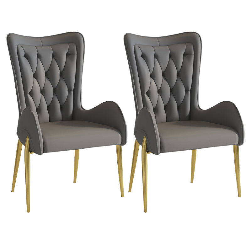 Nordic Style Metal Dining Room Armchairs Wingback Side Chair for Home Use Grey 2 Piece Set Clearhalo ' kitchen&dining_furn' 'Dining Chairs' 'Dining Tables & Seating' 'dining_chair' 'furn' 'furn_dining_chair' 'Furniture' 'furniture_dining_chair' 'Kitchen & Dining Furniture' 'kitchen' 3969238