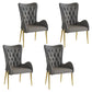 Nordic Style Metal Dining Room Armchairs Wingback Side Chair for Home Use Grey 4 Piece Set Clearhalo ' kitchen&dining_furn' 'Dining Chairs' 'Dining Tables & Seating' 'dining_chair' 'furn' 'furn_dining_chair' 'Furniture' 'furniture_dining_chair' 'Kitchen & Dining Furniture' 'kitchen' 3969239