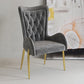 Nordic Style Metal Dining Room Armchairs Wingback Side Chair for Home Use Dark Gray 1 Piece Clearhalo ' kitchen&dining_furn' 'Dining Chairs' 'Dining Tables & Seating' 'dining_chair' 'furn' 'furn_dining_chair' 'Furniture' 'furniture_dining_chair' 'Kitchen & Dining Furniture' 'kitchen' 3969241