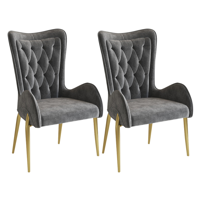 Nordic Style Metal Dining Room Armchairs Wingback Side Chair for Home Use Dark Gray 2 Piece Set Clearhalo ' kitchen&dining_furn' 'Dining Chairs' 'Dining Tables & Seating' 'dining_chair' 'furn' 'furn_dining_chair' 'Furniture' 'furniture_dining_chair' 'Kitchen & Dining Furniture' 'kitchen' 3969243