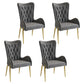 Nordic Style Metal Dining Room Armchairs Wingback Side Chair for Home Use Dark Gray 4 Piece Set Clearhalo ' kitchen&dining_furn' 'Dining Chairs' 'Dining Tables & Seating' 'dining_chair' 'furn' 'furn_dining_chair' 'Furniture' 'furniture_dining_chair' 'Kitchen & Dining Furniture' 'kitchen' 3969245