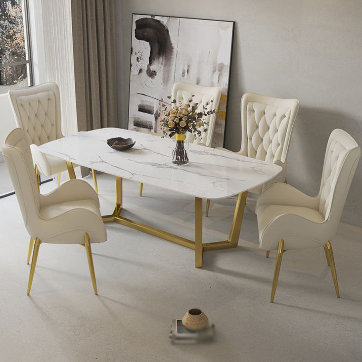 Nordic Style Metal Dining Room Armchairs Wingback Side Chair for Home Use Clearhalo ' kitchen&dining_furn' 'Dining Chairs' 'Dining Tables & Seating' 'dining_chair' 'furn' 'furn_dining_chair' 'Furniture' 'furniture_dining_chair' 'Kitchen & Dining Furniture' 'kitchen' 3969252