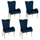 Nordic Style Metal Dining Room Armchairs Wingback Side Chair for Home Use Blue 4 Piece Set Clearhalo ' kitchen&dining_furn' 'Dining Chairs' 'Dining Tables & Seating' 'dining_chair' 'furn' 'furn_dining_chair' 'Furniture' 'furniture_dining_chair' 'Kitchen & Dining Furniture' 'kitchen' 3969255
