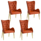 Nordic Style Metal Dining Room Armchairs Wingback Side Chair for Home Use Orange 4 Piece Set Clearhalo ' kitchen&dining_furn' 'Dining Chairs' 'Dining Tables & Seating' 'dining_chair' 'furn' 'furn_dining_chair' 'Furniture' 'furniture_dining_chair' 'Kitchen & Dining Furniture' 'kitchen' 3969258