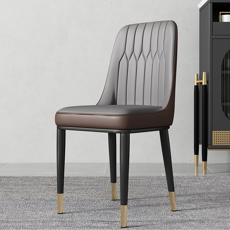 Contemporary Style Metal Dining Chairs Dining Armless Side Chair for Kitchen Dark Gray 1 Piece Clearhalo ' kitchen&dining_furn' 'Dining Chairs' 'Dining Tables & Seating' 'dining_chair' 'furn' 'furn_dining_chair' 'Furniture' 'furniture_dining_chair' 'Kitchen & Dining Furniture' 'kitchen' 3969261