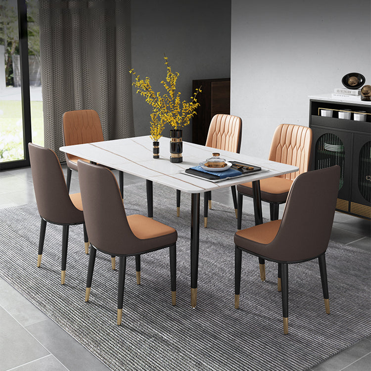 Contemporary Style Metal Dining Chairs Dining Armless Side Chair for Kitchen Clearhalo ' kitchen&dining_furn' 'Dining Chairs' 'Dining Tables & Seating' 'dining_chair' 'furn' 'furn_dining_chair' 'Furniture' 'furniture_dining_chair' 'Kitchen & Dining Furniture' 'kitchen' 3969262