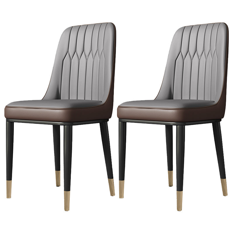 Contemporary Style Metal Dining Chairs Dining Armless Side Chair for Kitchen Dark Gray 2 Piece Set Clearhalo ' kitchen&dining_furn' 'Dining Chairs' 'Dining Tables & Seating' 'dining_chair' 'furn' 'furn_dining_chair' 'Furniture' 'furniture_dining_chair' 'Kitchen & Dining Furniture' 'kitchen' 3969263