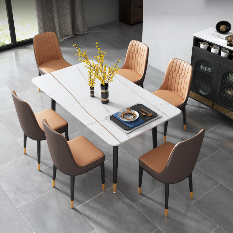 Contemporary Style Metal Dining Chairs Dining Armless Side Chair for Kitchen Clearhalo ' kitchen&dining_furn' 'Dining Chairs' 'Dining Tables & Seating' 'dining_chair' 'furn' 'furn_dining_chair' 'Furniture' 'furniture_dining_chair' 'Kitchen & Dining Furniture' 'kitchen' 3969266