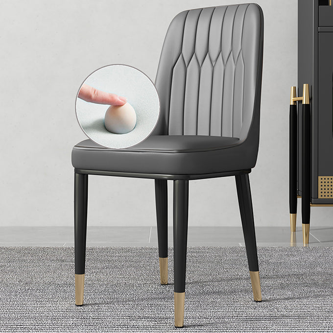 Contemporary Style Metal Dining Chairs Dining Armless Side Chair for Kitchen Clearhalo ' kitchen&dining_furn' 'Dining Chairs' 'Dining Tables & Seating' 'dining_chair' 'furn' 'furn_dining_chair' 'Furniture' 'furniture_dining_chair' 'Kitchen & Dining Furniture' 'kitchen' 3969273