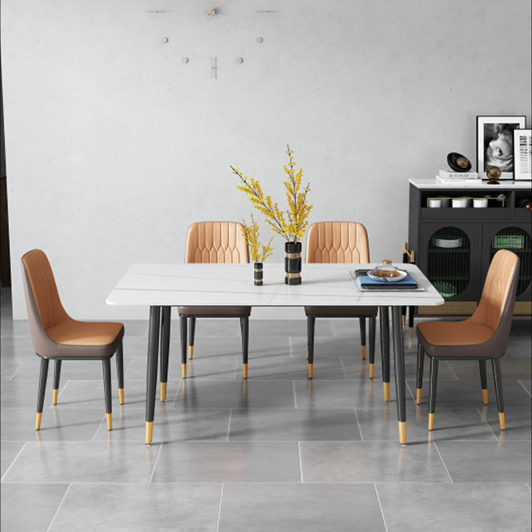 Contemporary Style Metal Dining Chairs Dining Armless Side Chair for Kitchen Clearhalo ' kitchen&dining_furn' 'Dining Chairs' 'Dining Tables & Seating' 'dining_chair' 'furn' 'furn_dining_chair' 'Furniture' 'furniture_dining_chair' 'Kitchen & Dining Furniture' 'kitchen' 3969279