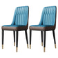Contemporary Style Metal Dining Chairs Dining Armless Side Chair for Kitchen Dark Blue 2 Piece Set Clearhalo ' kitchen&dining_furn' 'Dining Chairs' 'Dining Tables & Seating' 'dining_chair' 'furn' 'furn_dining_chair' 'Furniture' 'furniture_dining_chair' 'Kitchen & Dining Furniture' 'kitchen' 3969280