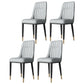 Contemporary Style Metal Dining Chairs Dining Armless Side Chair for Kitchen Light Gray-White 4 Piece Set Clearhalo ' kitchen&dining_furn' 'Dining Chairs' 'Dining Tables & Seating' 'dining_chair' 'furn' 'furn_dining_chair' 'Furniture' 'furniture_dining_chair' 'Kitchen & Dining Furniture' 'kitchen' 3969293