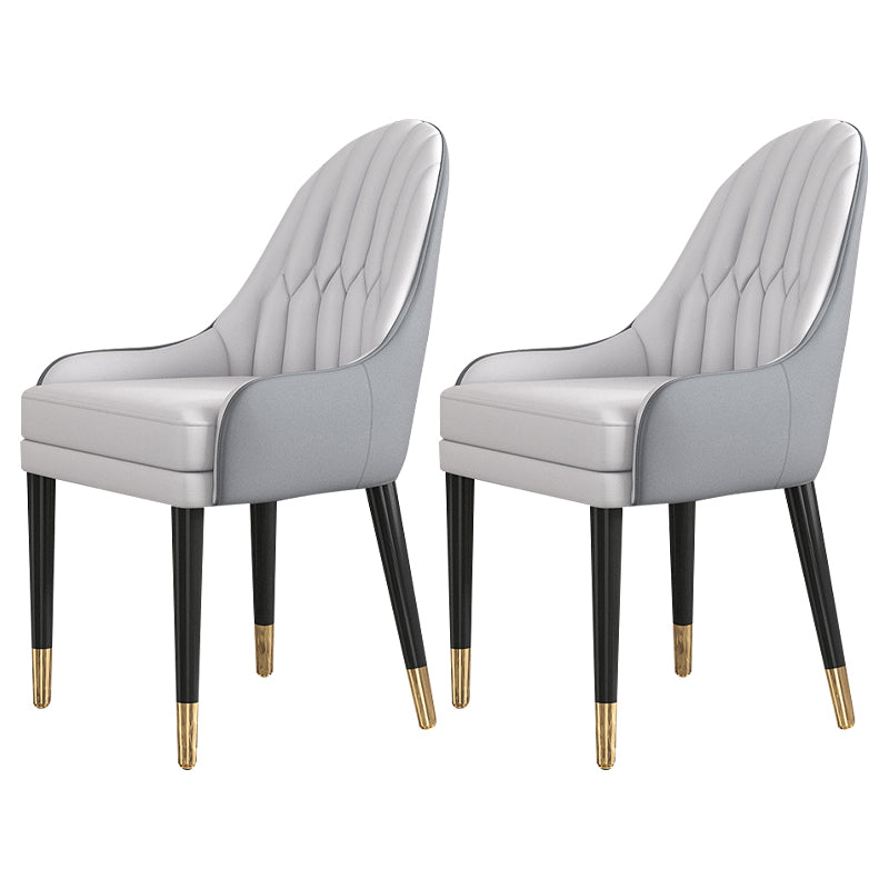 Glam Wood Dining Room Chairs Upholstered Arm Dining Chairs for Restaurant Grey 2 Piece Set Clearhalo ' kitchen&dining_furn' 'Dining Chairs' 'Dining Tables & Seating' 'dining_chair' 'furn' 'furn_dining_chair' 'Furniture' 'furniture_dining_chair' 'Kitchen & Dining Furniture' 'kitchen' 3969304