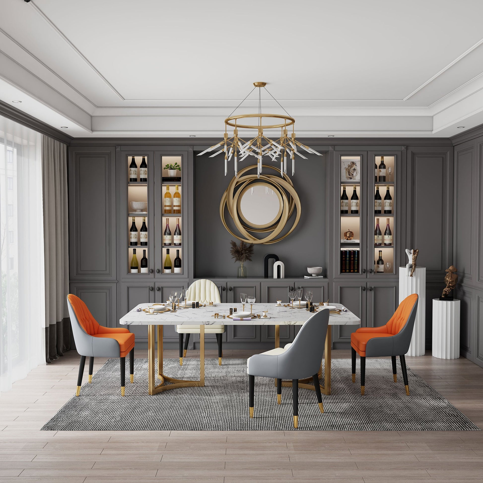 Glam Wood Dining Room Chairs Upholstered Arm Dining Chairs for Restaurant Clearhalo ' kitchen&dining_furn' 'Dining Chairs' 'Dining Tables & Seating' 'dining_chair' 'furn' 'furn_dining_chair' 'Furniture' 'furniture_dining_chair' 'Kitchen & Dining Furniture' 'kitchen' 3969305