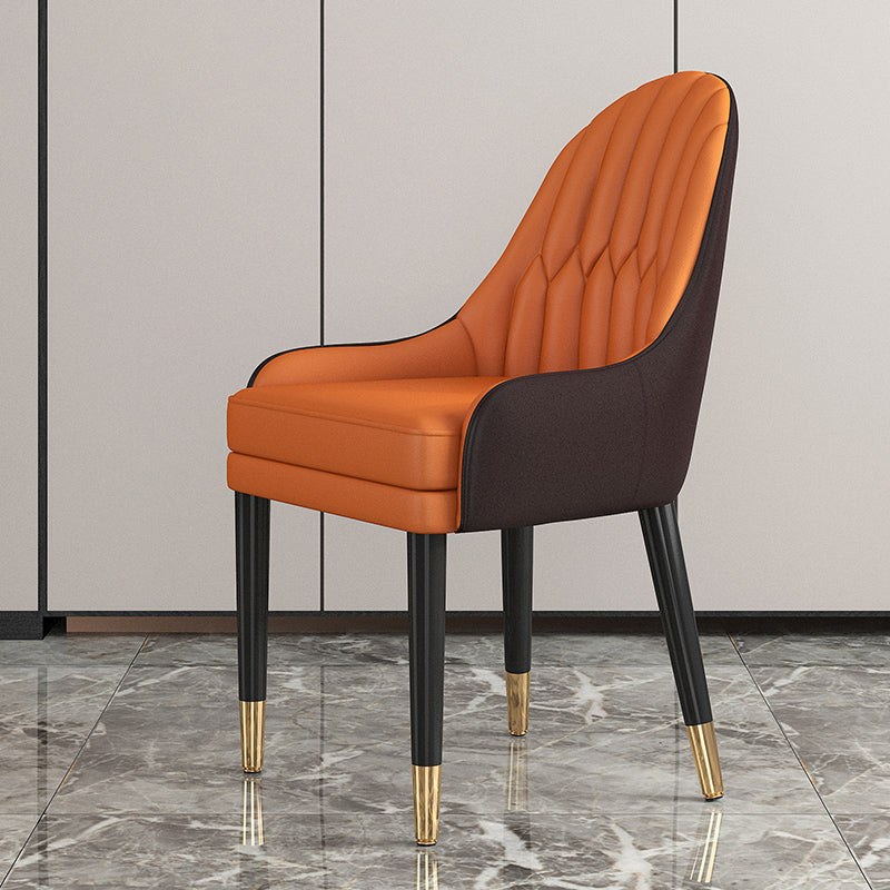 Glam Wood Dining Room Chairs Upholstered Arm Dining Chairs for Restaurant Orange 1 Piece Clearhalo ' kitchen&dining_furn' 'Dining Chairs' 'Dining Tables & Seating' 'dining_chair' 'furn' 'furn_dining_chair' 'Furniture' 'furniture_dining_chair' 'Kitchen & Dining Furniture' 'kitchen' 3969308