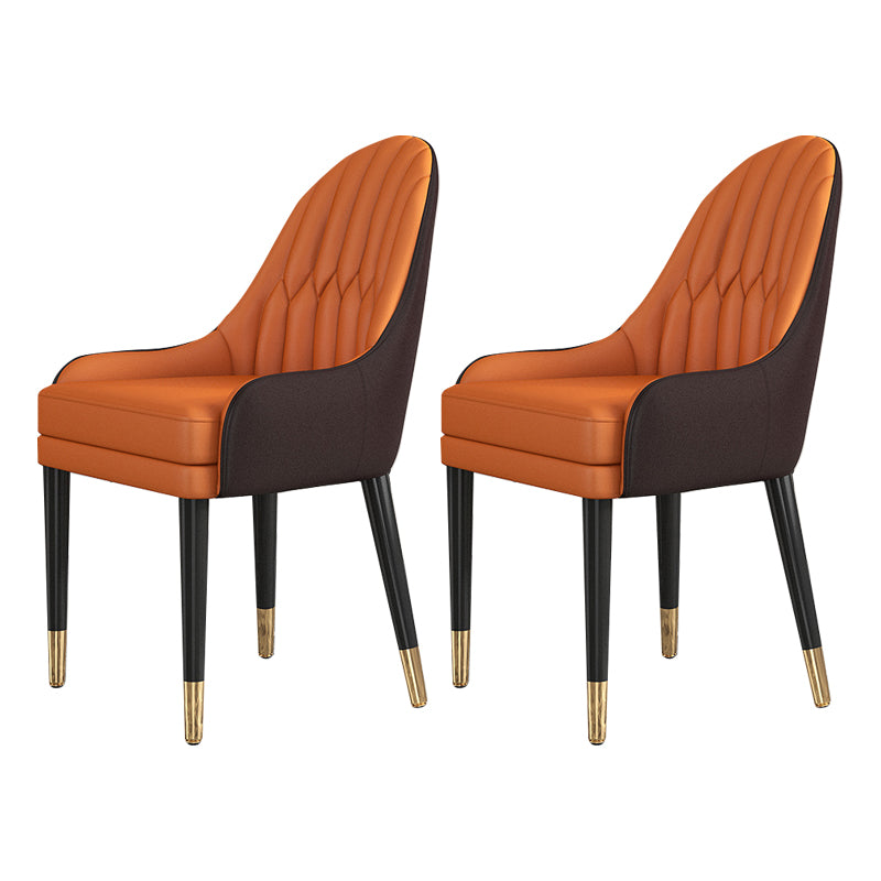 Glam Wood Dining Room Chairs Upholstered Arm Dining Chairs for Restaurant Orange 2 Piece Set Clearhalo ' kitchen&dining_furn' 'Dining Chairs' 'Dining Tables & Seating' 'dining_chair' 'furn' 'furn_dining_chair' 'Furniture' 'furniture_dining_chair' 'Kitchen & Dining Furniture' 'kitchen' 3969309