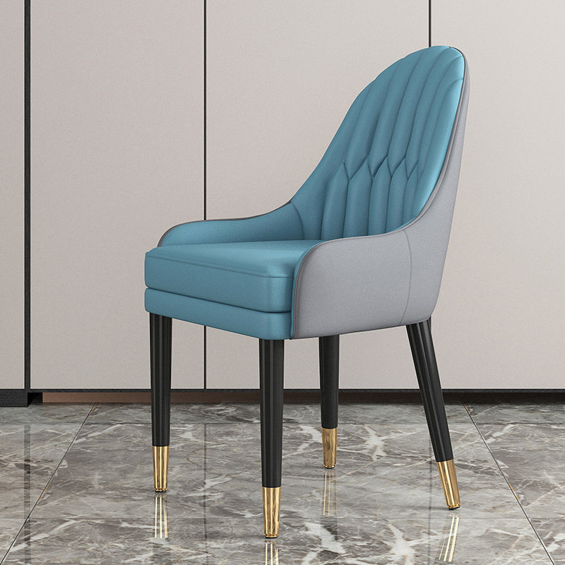 Glam Wood Dining Room Chairs Upholstered Arm Dining Chairs for Restaurant Blue 1 Piece Clearhalo ' kitchen&dining_furn' 'Dining Chairs' 'Dining Tables & Seating' 'dining_chair' 'furn' 'furn_dining_chair' 'Furniture' 'furniture_dining_chair' 'Kitchen & Dining Furniture' 'kitchen' 3969314