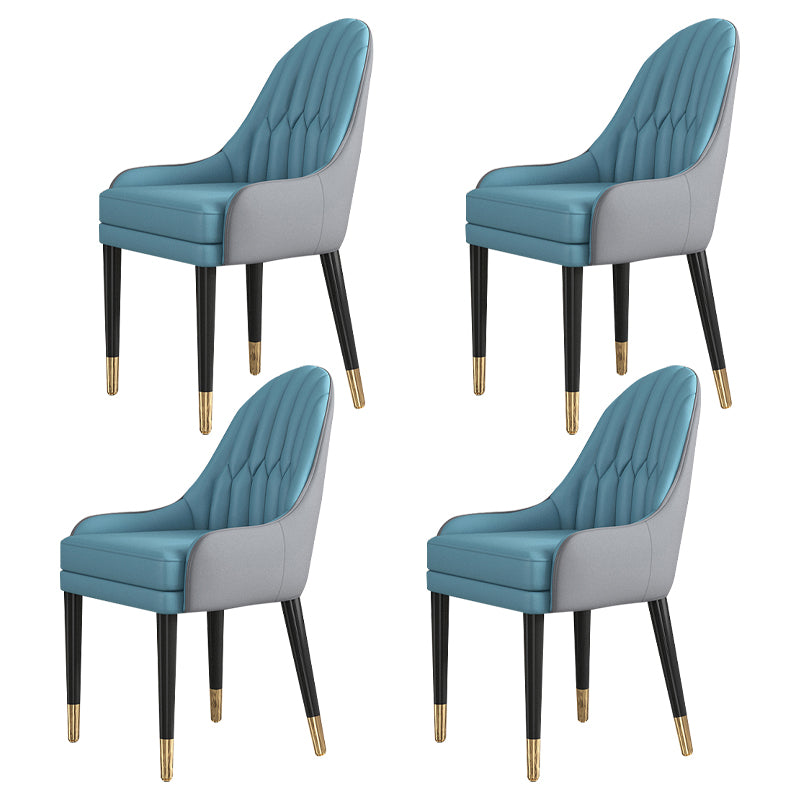 Glam Wood Dining Room Chairs Upholstered Arm Dining Chairs for Restaurant Blue 4 Piece Set Clearhalo ' kitchen&dining_furn' 'Dining Chairs' 'Dining Tables & Seating' 'dining_chair' 'furn' 'furn_dining_chair' 'Furniture' 'furniture_dining_chair' 'Kitchen & Dining Furniture' 'kitchen' 3969318
