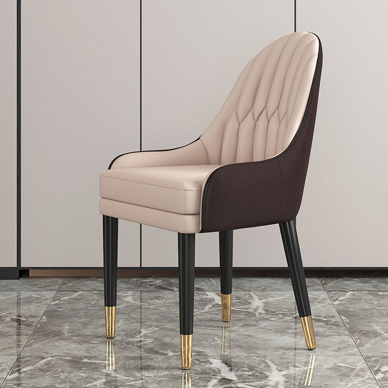 Glam Wood Dining Room Chairs Upholstered Arm Dining Chairs for Restaurant Khaki 1 Piece Clearhalo ' kitchen&dining_furn' 'Dining Chairs' 'Dining Tables & Seating' 'dining_chair' 'furn' 'furn_dining_chair' 'Furniture' 'furniture_dining_chair' 'Kitchen & Dining Furniture' 'kitchen' 3969319