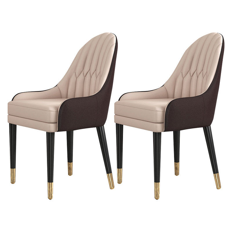 Glam Wood Dining Room Chairs Upholstered Arm Dining Chairs for Restaurant Khaki 2 Piece Set Clearhalo ' kitchen&dining_furn' 'Dining Chairs' 'Dining Tables & Seating' 'dining_chair' 'furn' 'furn_dining_chair' 'Furniture' 'furniture_dining_chair' 'Kitchen & Dining Furniture' 'kitchen' 3969322