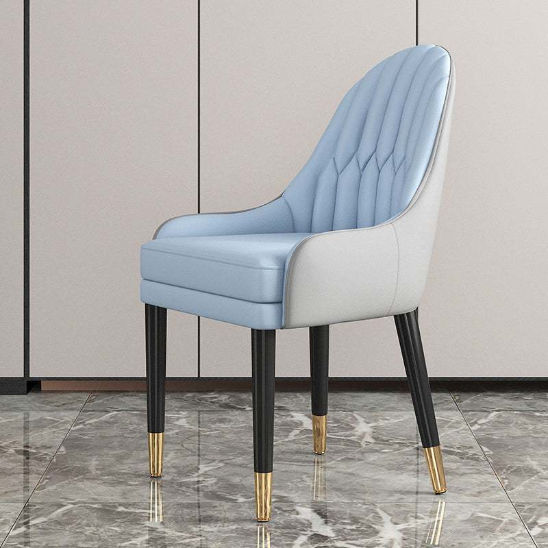 Glam Wood Dining Room Chairs Upholstered Arm Dining Chairs for Restaurant Lake Blue 1 Piece Clearhalo ' kitchen&dining_furn' 'Dining Chairs' 'Dining Tables & Seating' 'dining_chair' 'furn' 'furn_dining_chair' 'Furniture' 'furniture_dining_chair' 'Kitchen & Dining Furniture' 'kitchen' 3969329