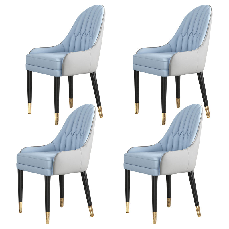 Glam Wood Dining Room Chairs Upholstered Arm Dining Chairs for Restaurant Lake Blue 4 Piece Set Clearhalo ' kitchen&dining_furn' 'Dining Chairs' 'Dining Tables & Seating' 'dining_chair' 'furn' 'furn_dining_chair' 'Furniture' 'furniture_dining_chair' 'Kitchen & Dining Furniture' 'kitchen' 3969331