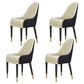 Glam Wood Dining Room Chairs Upholstered Arm Dining Chairs for Restaurant White-Black 4 Piece Set Clearhalo ' kitchen&dining_furn' 'Dining Chairs' 'Dining Tables & Seating' 'dining_chair' 'furn' 'furn_dining_chair' 'Furniture' 'furniture_dining_chair' 'Kitchen & Dining Furniture' 'kitchen' 3969334