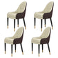 Glam Wood Dining Room Chairs Upholstered Arm Dining Chairs for Restaurant White-Brown 4 Piece Set Clearhalo ' kitchen&dining_furn' 'Dining Chairs' 'Dining Tables & Seating' 'dining_chair' 'furn' 'furn_dining_chair' 'Furniture' 'furniture_dining_chair' 'Kitchen & Dining Furniture' 'kitchen' 3969340