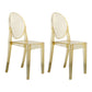 Scandinavian Style Plastic Chair Set Open Back Side Dining Kitchen Chairs Yellow 2 Piece Set Clearhalo ' kitchen&dining_furn' 'Dining Chairs' 'Dining Tables & Seating' 'dining_chair' 'furn' 'furn_dining_chair' 'Furniture' 'furniture_dining_chair' 'Kitchen & Dining Furniture' 'kitchen' 3969362