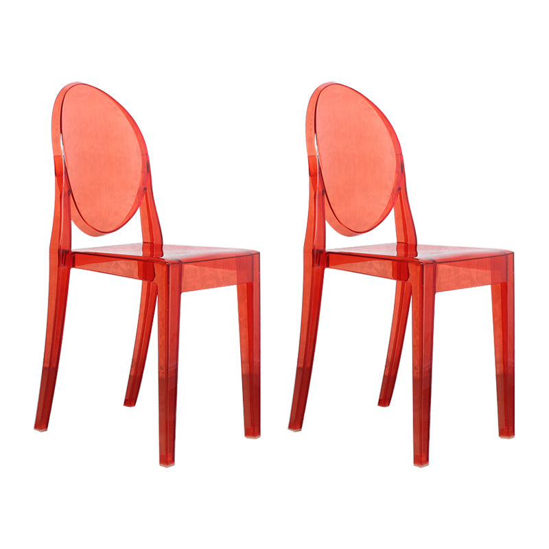 Scandinavian Style Plastic Chair Set Open Back Side Dining Kitchen Chairs Red 2 Piece Set Clearhalo ' kitchen&dining_furn' 'Dining Chairs' 'Dining Tables & Seating' 'dining_chair' 'furn' 'furn_dining_chair' 'Furniture' 'furniture_dining_chair' 'Kitchen & Dining Furniture' 'kitchen' 3969366