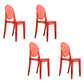 Scandinavian Style Plastic Chair Set Open Back Side Dining Kitchen Chairs Red 4 Piece Set Clearhalo ' kitchen&dining_furn' 'Dining Chairs' 'Dining Tables & Seating' 'dining_chair' 'furn' 'furn_dining_chair' 'Furniture' 'furniture_dining_chair' 'Kitchen & Dining Furniture' 'kitchen' 3969367