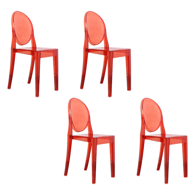 Scandinavian Style Plastic Chair Set Open Back Side Dining Kitchen Chairs Red 4 Piece Set Clearhalo ' kitchen&dining_furn' 'Dining Chairs' 'Dining Tables & Seating' 'dining_chair' 'furn' 'furn_dining_chair' 'Furniture' 'furniture_dining_chair' 'Kitchen & Dining Furniture' 'kitchen' 3969367