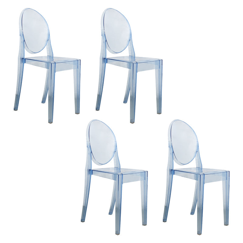 Scandinavian Style Plastic Chair Set Open Back Side Dining Kitchen Chairs Light Blue 4 Piece Set Clearhalo ' kitchen&dining_furn' 'Dining Chairs' 'Dining Tables & Seating' 'dining_chair' 'furn' 'furn_dining_chair' 'Furniture' 'furniture_dining_chair' 'Kitchen & Dining Furniture' 'kitchen' 3969373